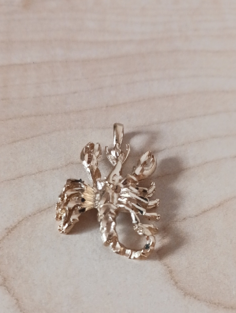 Source Unknown Gold Tone Scorpion Pendant Necklace Charm